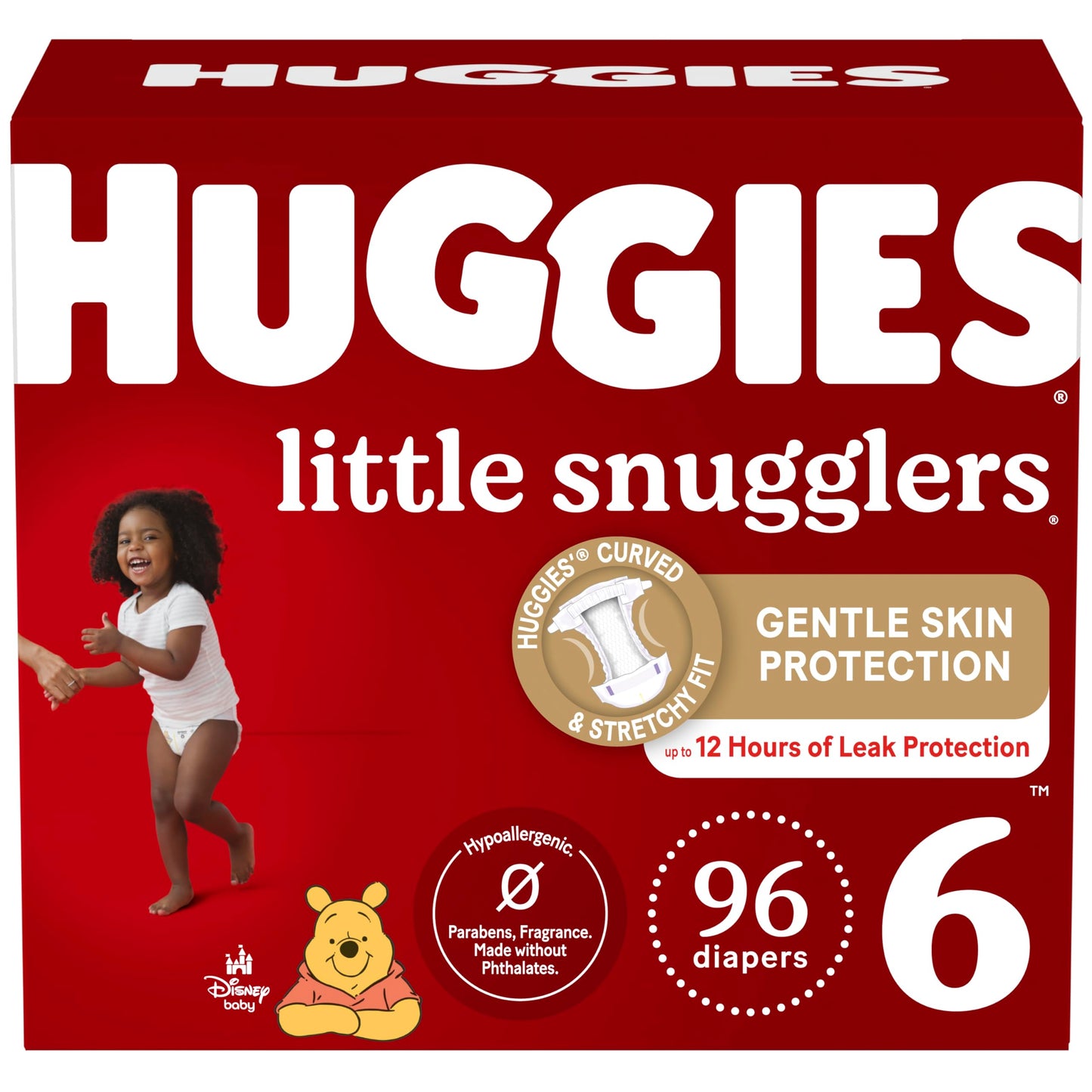 Huggies Size 6 Diapers, Little Snugglers Baby Diapers, Size 6 (35+ lbs), 96 Count (2 Packs of 48), Packaging May Vary