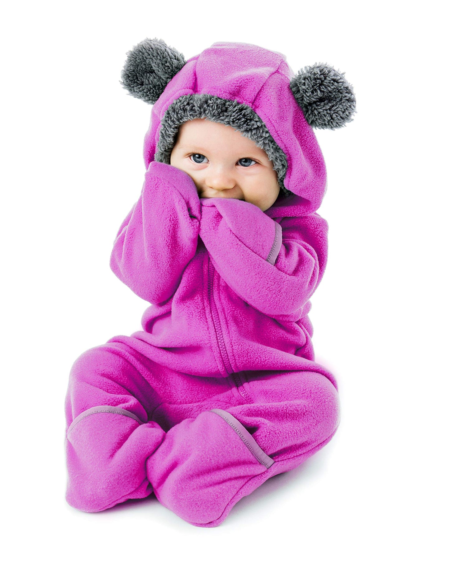 Fleece Baby Bunting Bodysuit – Infant One Piece Kids Hooded Romper Outerwear Toddler Jacket