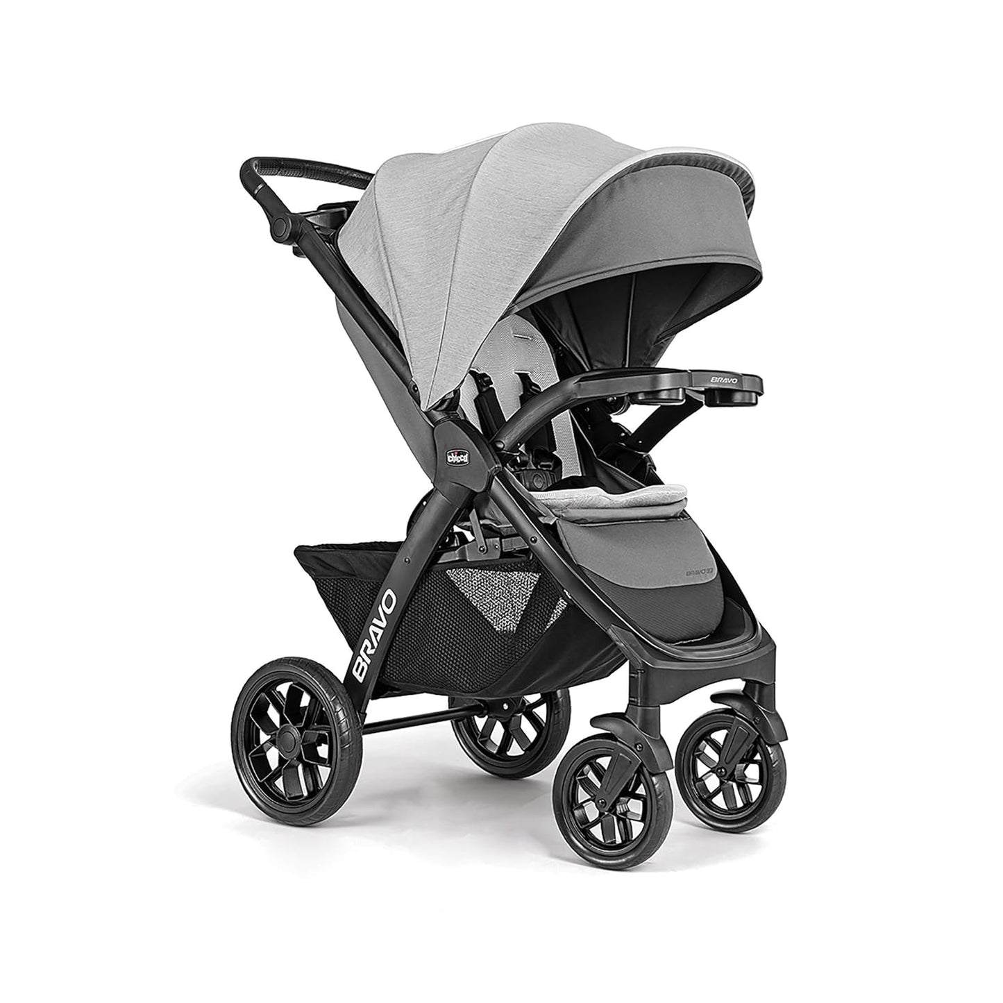 Bravo LE Trio Travel System, Bravo LE Quick-Fold Stroller with Keyfit 30 Zip Infant Car Seat, Car Seat and Stroller Combo | Driftwood/Grey