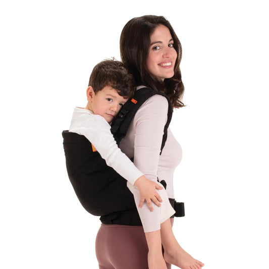 Baby Carrier Toddler Carrier with Extra Wide Seat, 100% Cotton Backpack Style and Front-Carry, Lightweight & Breathable Child Carrier, Toddler Sling Carrier 20-60 Lbs (Metro Black)