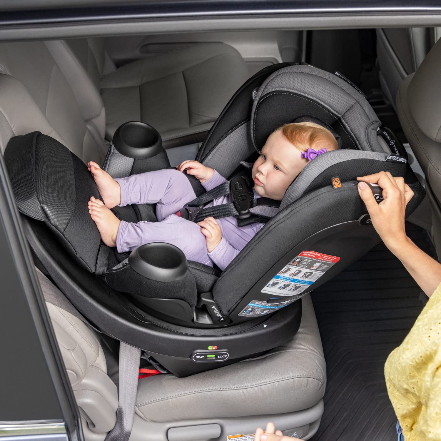 Revolve360 Extend Rotational All in 1 Convertible Car Seat, Rear Facing up to 50 Pounds with 360 Degree Rotation, Rockland Green