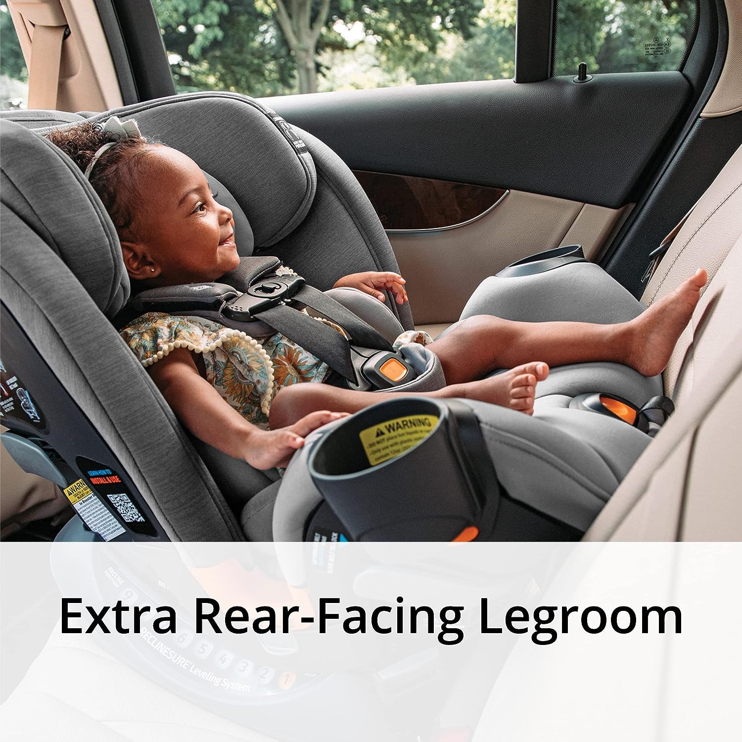 Onefit Cleartex All-In-One, Rear-Facing Seat for Infants 5-40 Lbs, Forward-Facing Car Seat 25-65 Lbs, Booster 40-100 Lbs, Convertible| Obsidian/Black