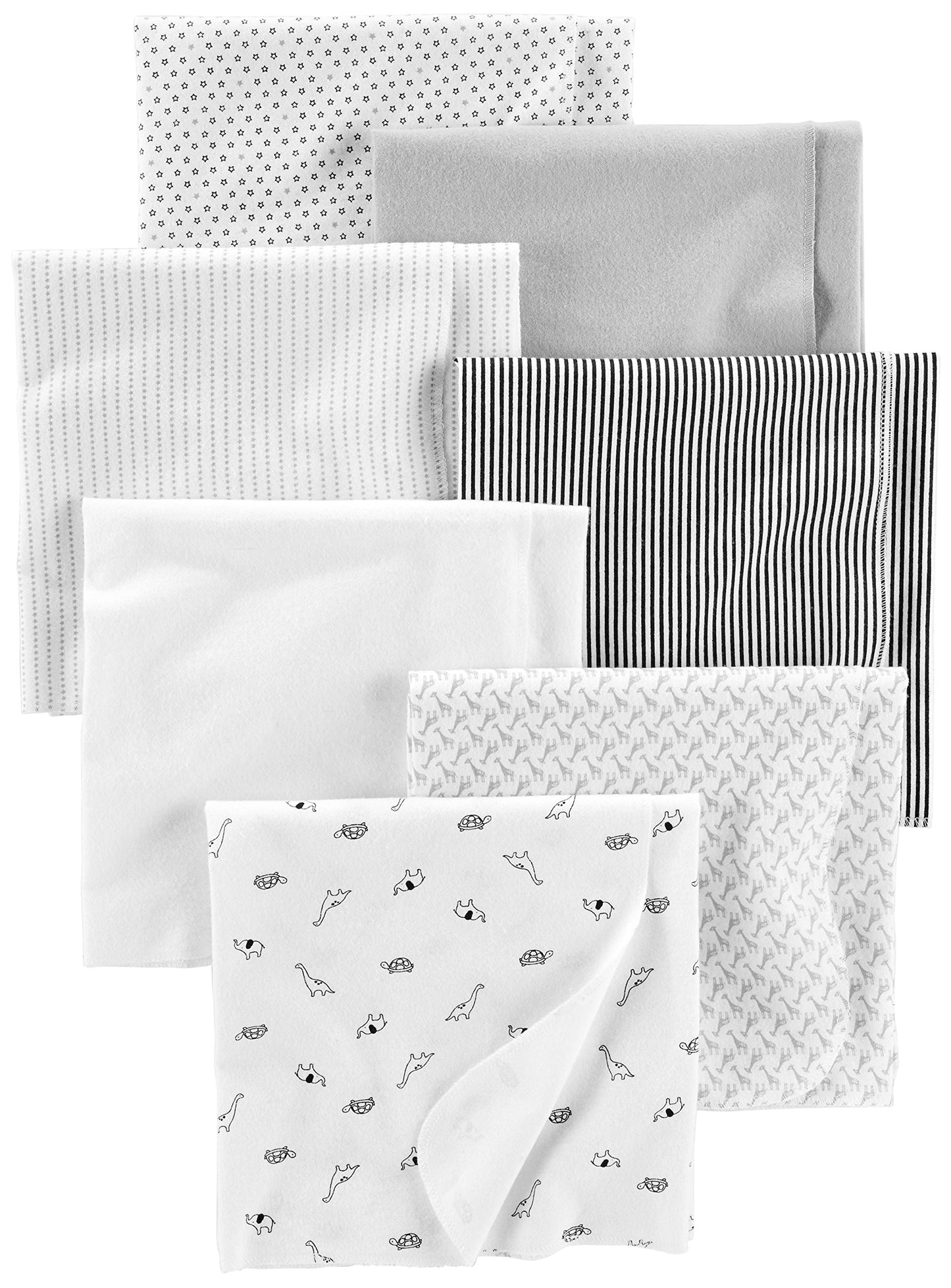 Simple Joys by Carter's Paños de muselina unisex para bebé, paquete de 7, gris/blanco/negro, talla única