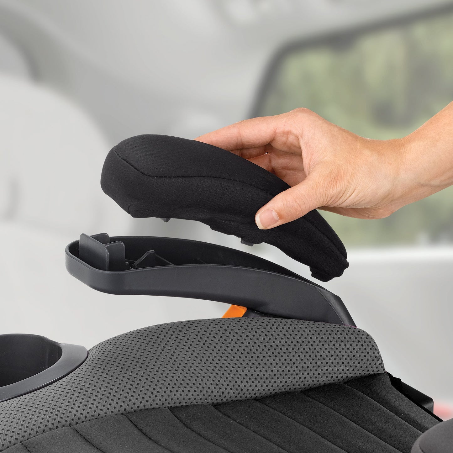 Chicco GoFit Plus Backless Booster Car Seat with LATCH Attachment and Quick-Release LATCH Removal, Portable Travel Booster Seat for children 40-110 lbs. | Iron/Black