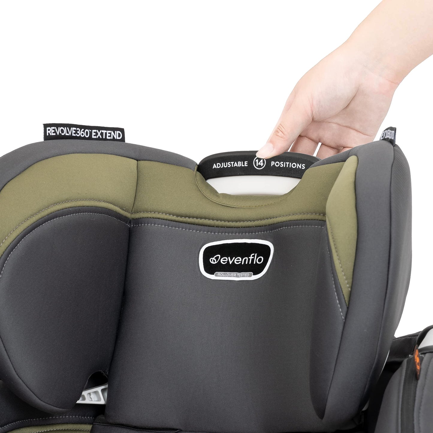 Evenflo Revolve360 Extend All-in-One Rotational Car Seat with Quick Clean Cover (Rockland Green)
