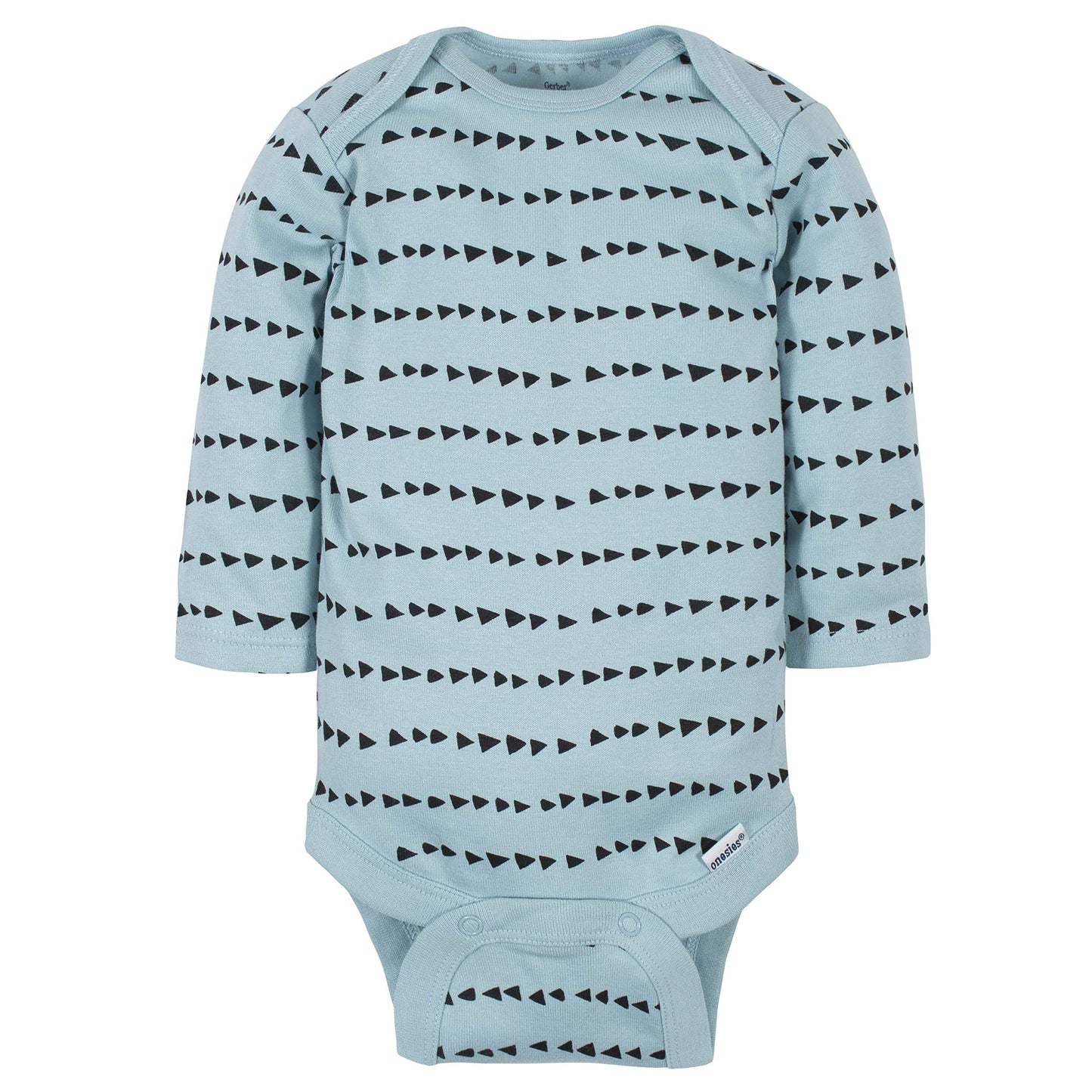 Gerber Baby Boys' 6-Pack Long-Sleeve Onesies Bodysuit, Dinosaur Blue, 0-3 Months
