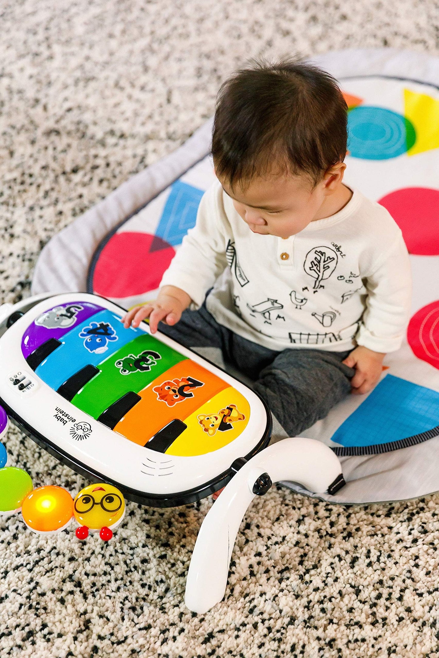 Baby Einstein 4-in-1 Kickin' Tunes Music and Language Play Gym and Piano Tummy Time Activity Mat