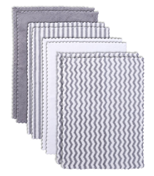Paquete de 8 paños para eructar para bebé súper suaves, paños para bebé, paño para eructar grande ultra absorbente para recién nacidos para niño y niña, trapos para escupir leche, unisex para piel sensible del bebé, gris y blanco, 16 × 12 pulgadas