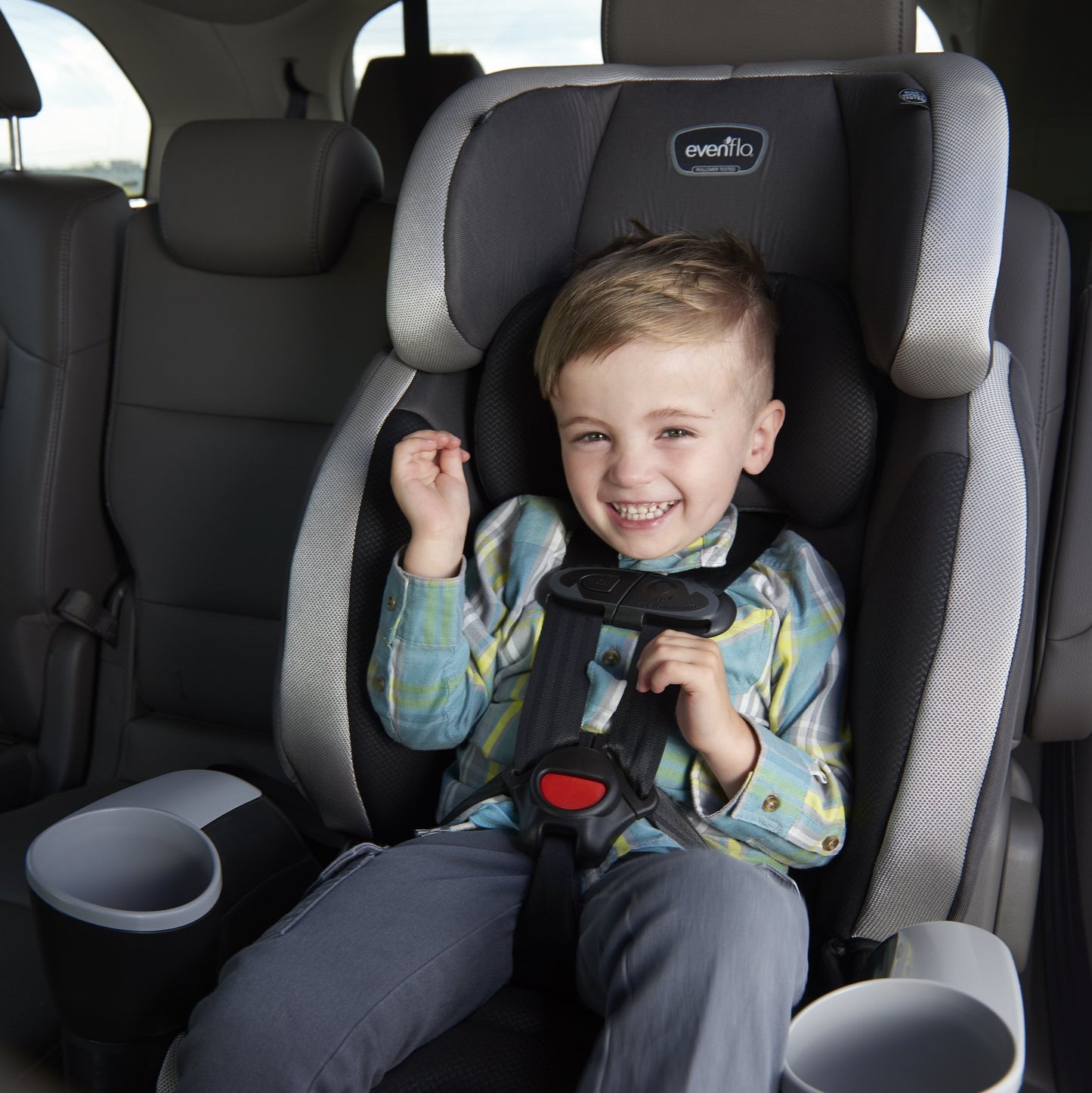 Asiento elevador convertible para automóvil Evenflo Maestro Sport, orientado hacia adelante, respaldo alto, arnés de 5 puntos, para niños de 2 a 8 años, Whitney Pink