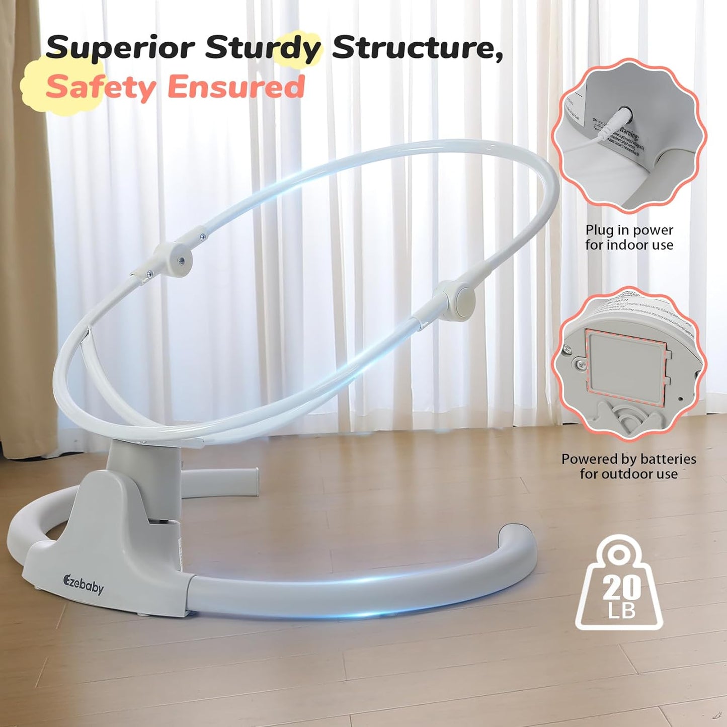 Baby Swing for Newborn Portable Infant Swings, with Remote Control, 5 Swing Amplitudes, 3 Seat Positions, 5 Point Harness Belt, Preset Lullabies -Baby Swings for Infants 0-6 Month Pink