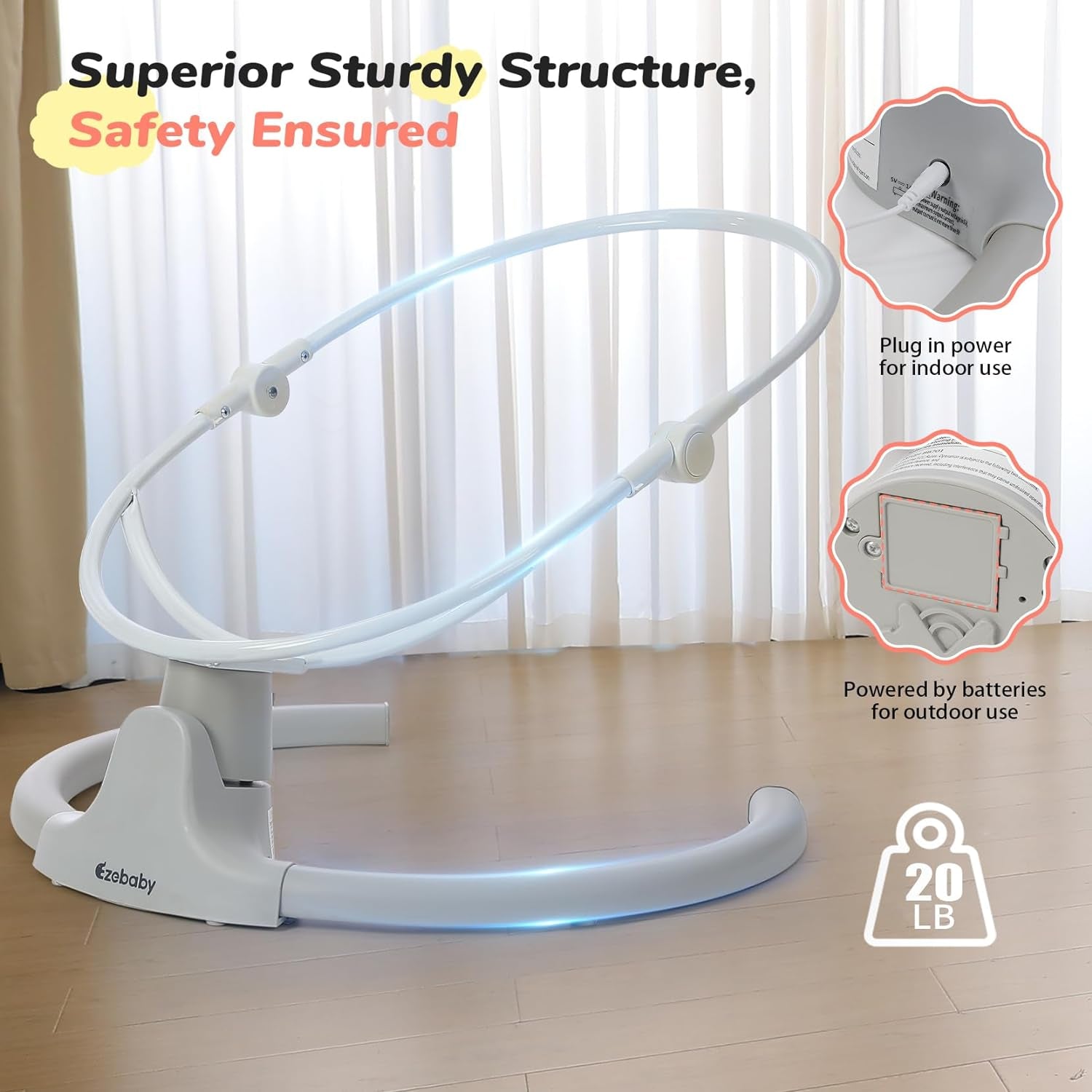 Baby Swing for Newborn Portable Infant Swings, with Remote Control, 5 Swing Amplitudes, 3 Seat Positions, 5 Point Harness Belt, Preset Lullabies -Baby Swings for Infants 0-6 Month Pink