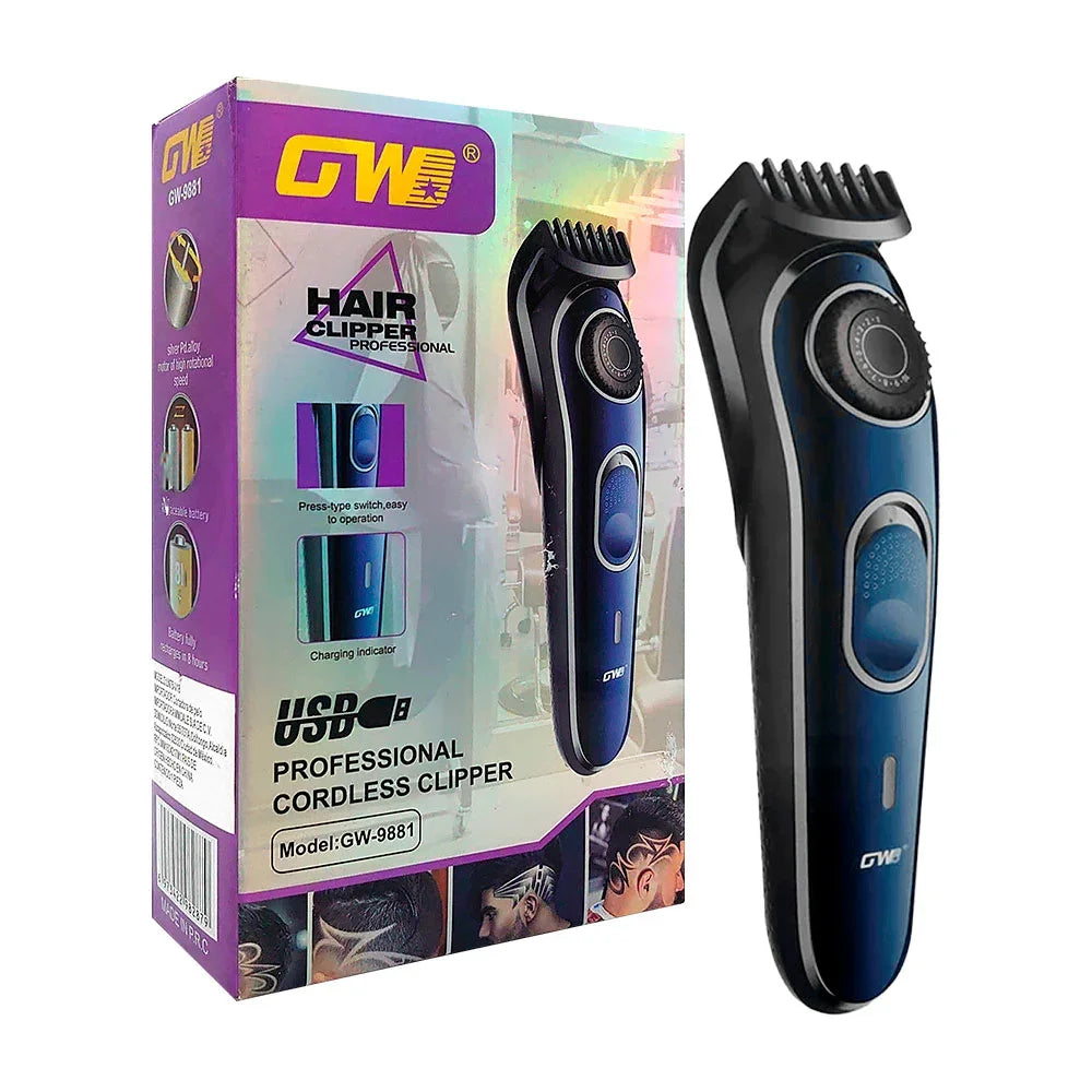 [GD] GWD Cordless Hair Clipper with Built-in Comb and Adjustable Level for Cutting Hair / GW-9881 / LN75-V18
