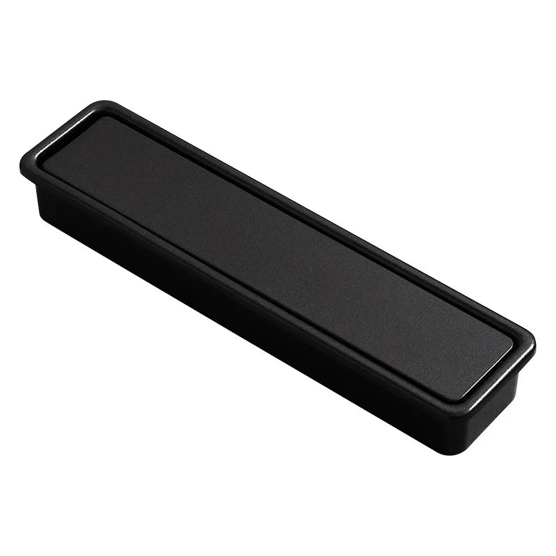 Modern Simple Embedded Kitchen Cabinet Handles Clamshell-type Hidden Handles Black Zinc Alloy Wardrobe Pulls Furniture handles