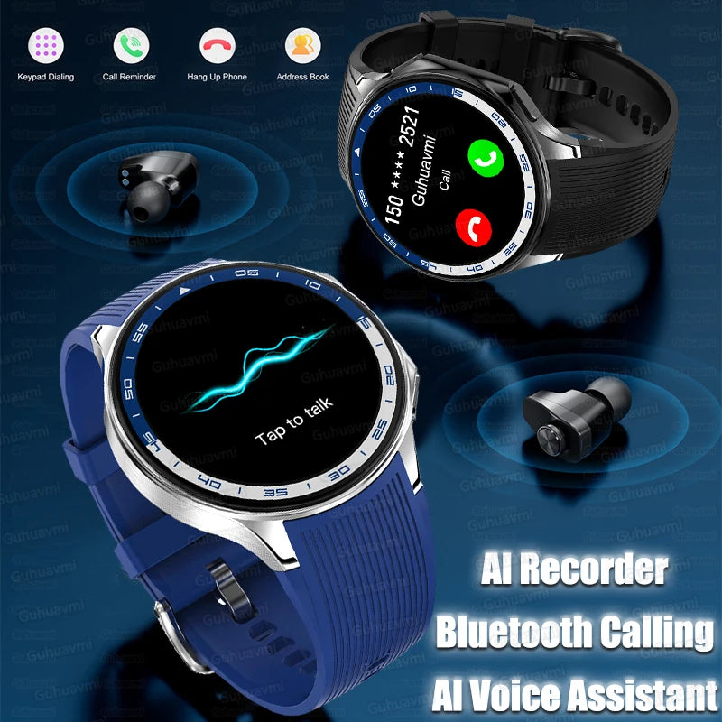 For Huawei IOS 1.43-inch AMOLED Men Smart Watch MP3 MP4 Player 4GB Memory Bluetooth Call Blood Pressure Health Sports Smartwatch