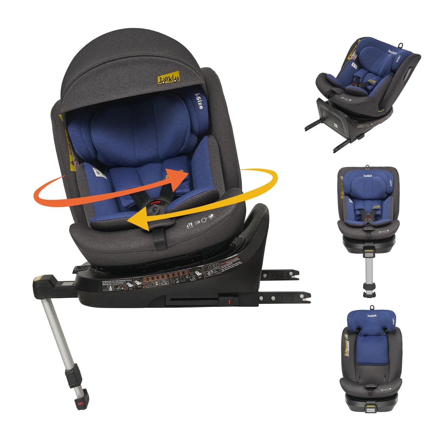 Jovikids Ranger 360° Swivel i-Size Support Leg Baby Car Seat 40-150cm