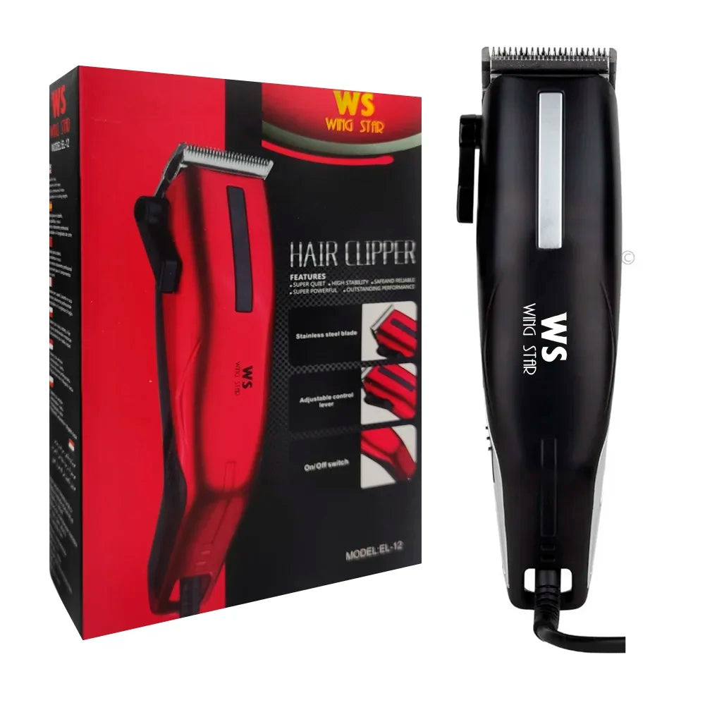 [GD] Wing Star Wired Hair Clipper + Scissors, Comb & 4 Interchangeable Hair Combs / EL-12
