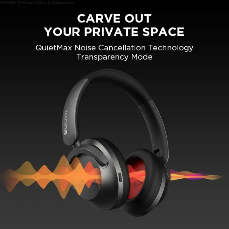 1MORE Sonoflow HC905 Wireless Bluetooth Active Noise Canceling Headphones, Hi-Res LDAC 70H Battery, Connect 2 Devices, 5 Mic