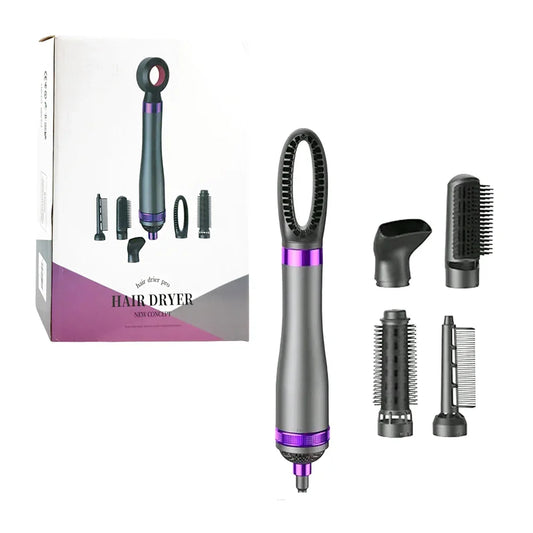 [GD] 1pc Hair Dryer with 6 Interchangeable Heads, Adjustable Power and 110v Power, Variety of Functions /