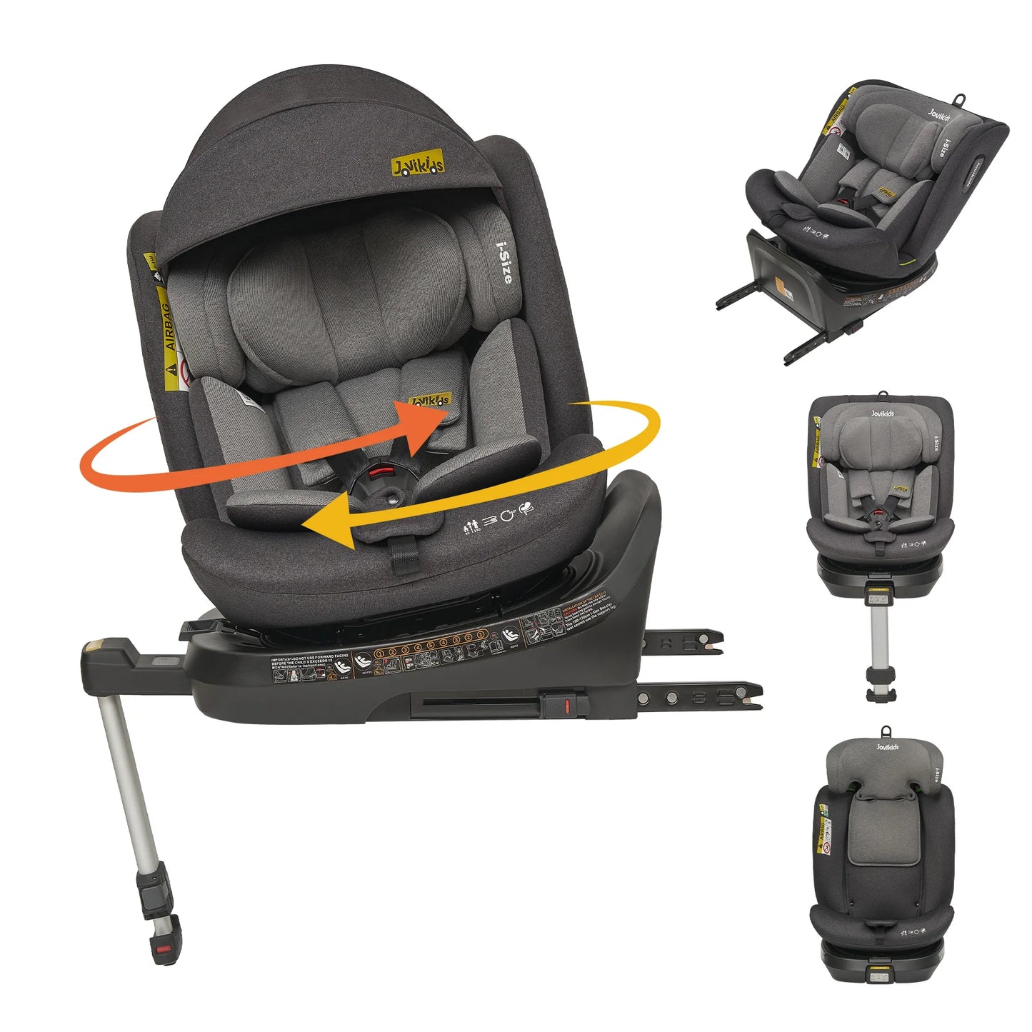 Jovikids Ranger 360° Swivel i-Size Support Leg Baby Car Seat 40-150cm