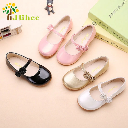JGSHOWKITO, zapatos de otoño para niñas, zapatos planos de princesa para niños, zapatos casuales de cuero PU para niños con flores, zapatos de fiesta para niñas