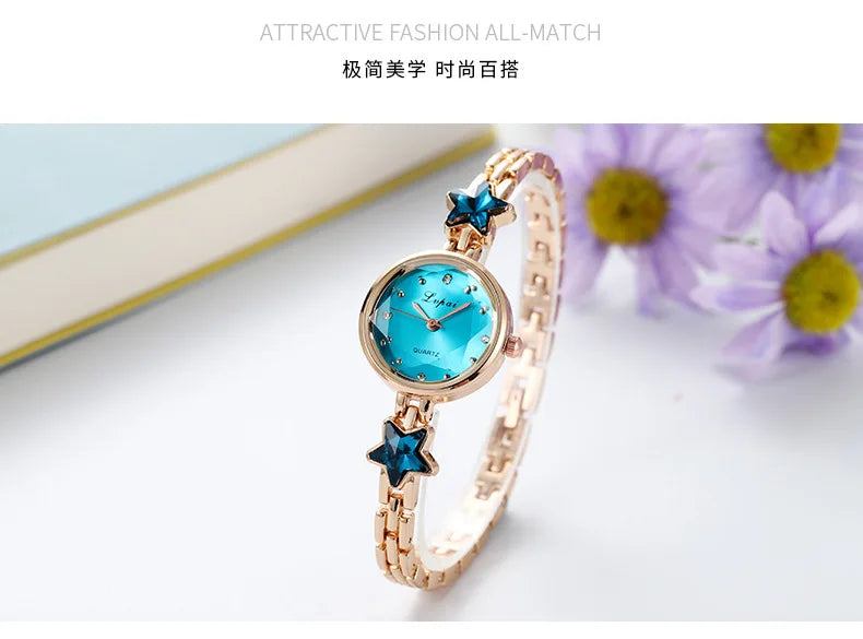 Women's Watches Star Bracelet Set Luxury Ladies Wristwatch Gift Steel Quartz Watch For Woman Rhinestone Clock New zegarek damski