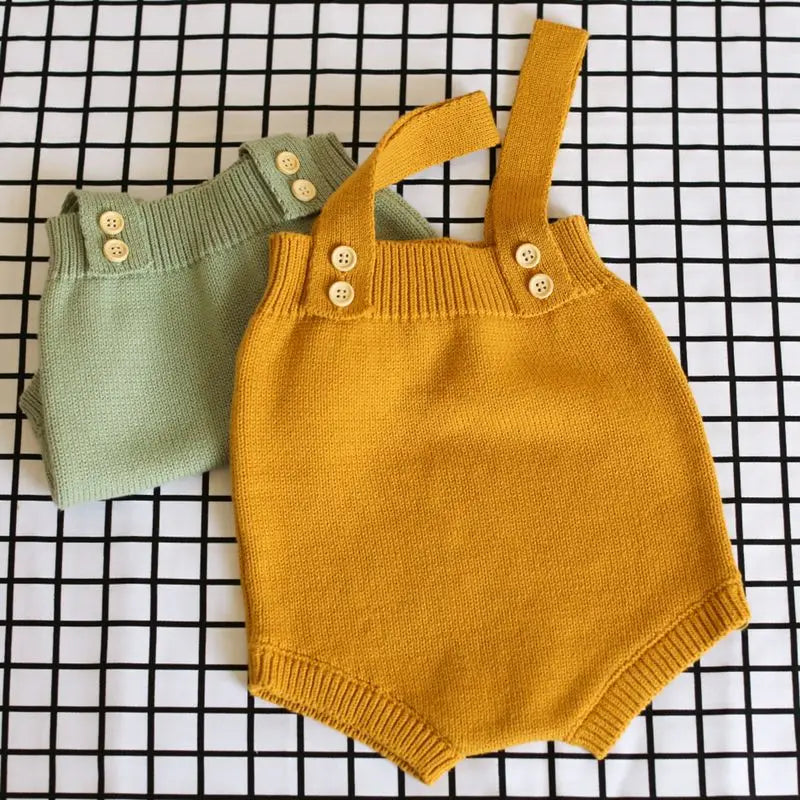 New 2023 Baby Knitting Rompers Cute Overalls Newborn Baby Boys Clothes Infantil Baby Girl Boy Sleeveless Romper Jumpsuit 0-24M