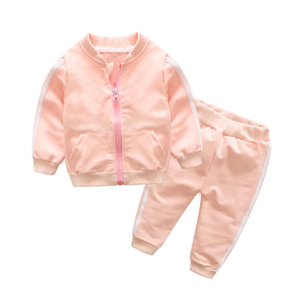 top and top 2021 Autumn Fashion Kids Boys Girls Clothes Cotton Zipper Jacket+Pants 2pcs Toddler Tracksuit Boys Clothing Set