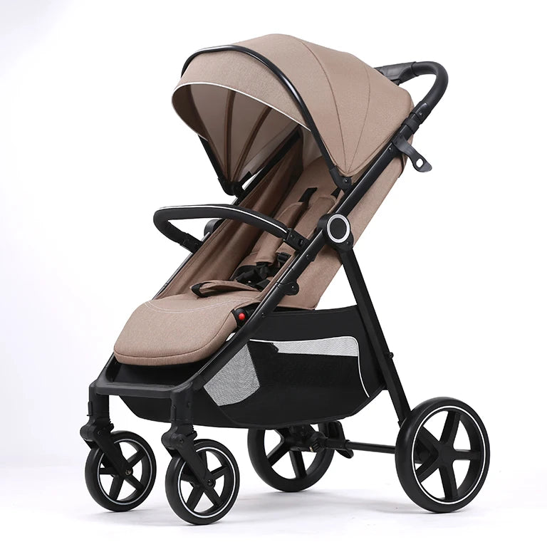3-in-1 Foldable Travel Baby Push Stroller for 3 Years+ Kids By with One-Foot Brake & Five-Point Seat Belt