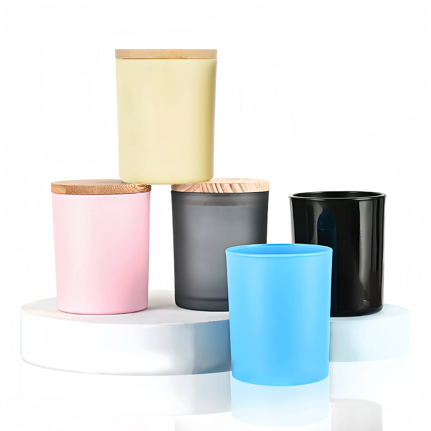 Wholesale 50ml 100ml 170ml 250ml Amber Glass Candle Jars Scented Candle Making Glass Jar Round Candle Containers With Lid