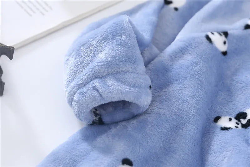 Baby Pajamas For Boys Girls Thick Warm Pajama Autumn Children Flannel Onesies Jumpsuits Winter Kids Cartoon Blanket Sleepwear