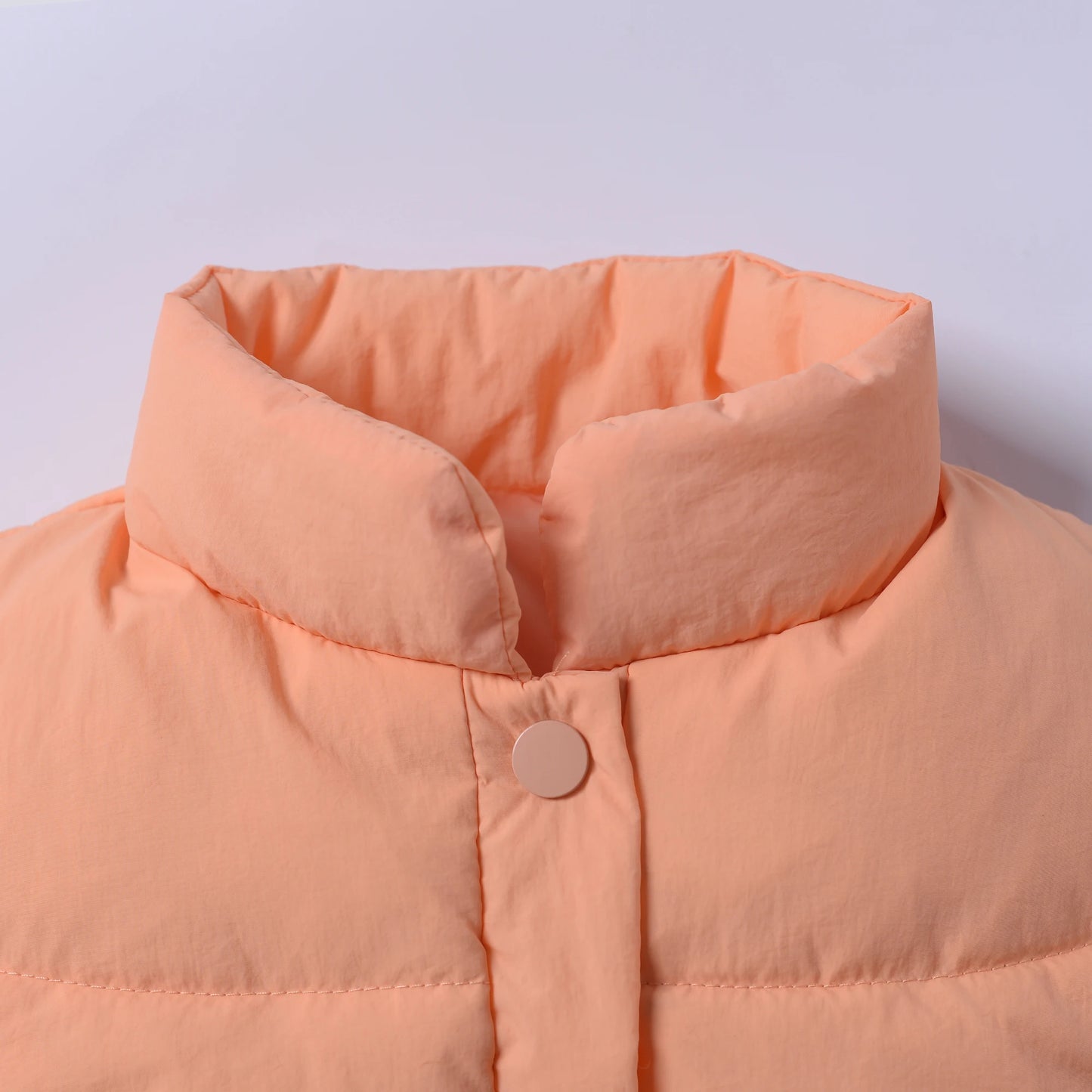 Winter Baby and Girls Ruffled Sleeves Single-Breasted Puffer Vest Jackets School Kids Down Waistcoat Child Outfit Tops 2-10 Yr