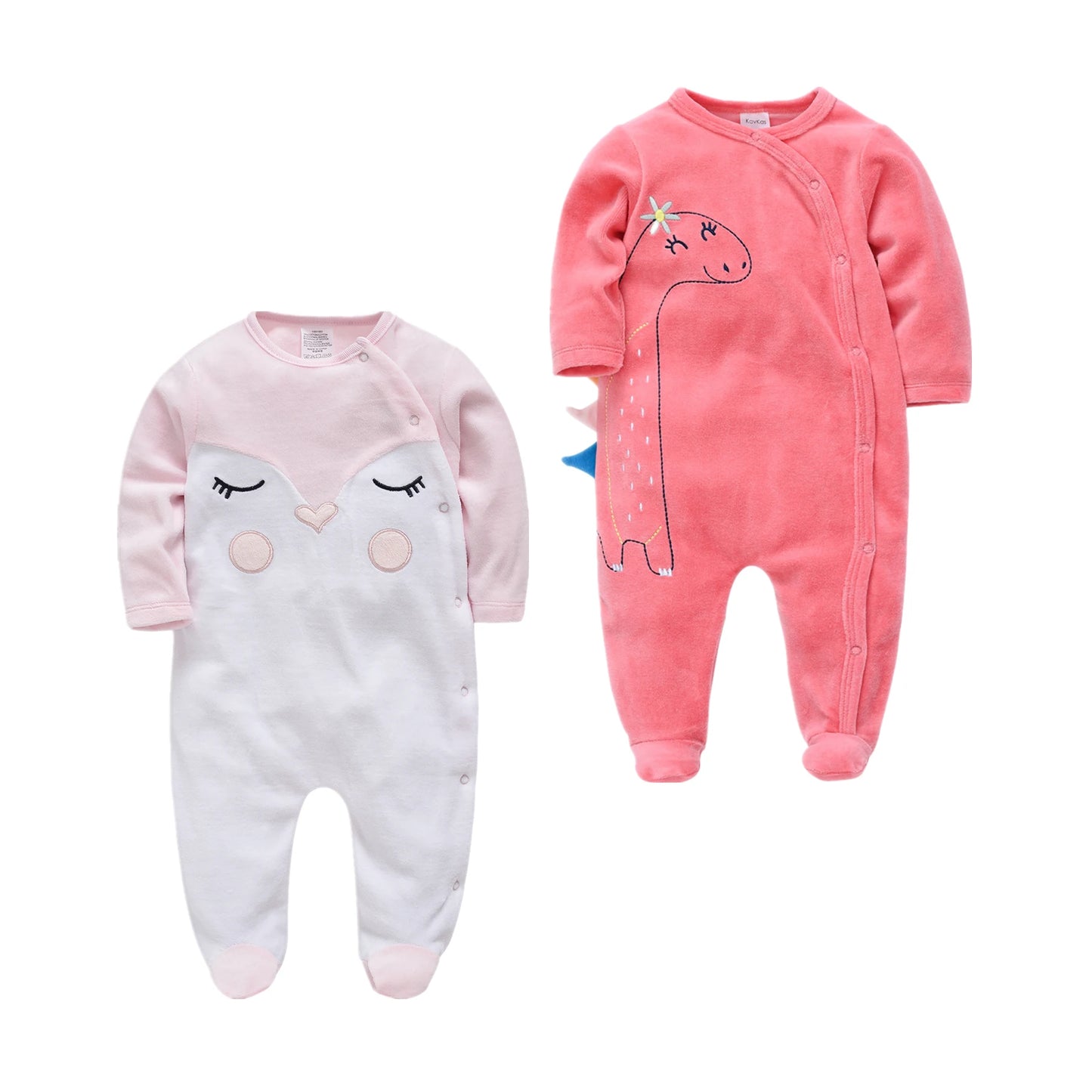 2021 Christmas Baby Girls Pyjamas Newborn Baby Girls Sleepsuit Cartoon Warm Winter Infant Pajamas Toddler Pijamas De Bebe