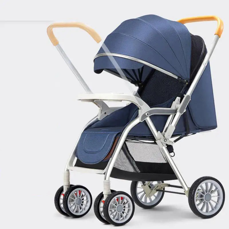 Custom Luxury Baby Stroller with All Terrain Wheels Portable Lightweight Foldable Pram Two Way Sunshade Cover
