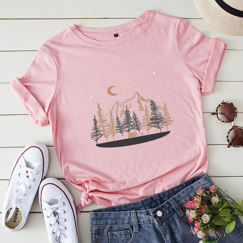 Oversized Women Tops 2024 Summer Woman Clothes Cotton T-shirt Female Short Sleeve Tees Women's Tshirt Graphic T Shirts