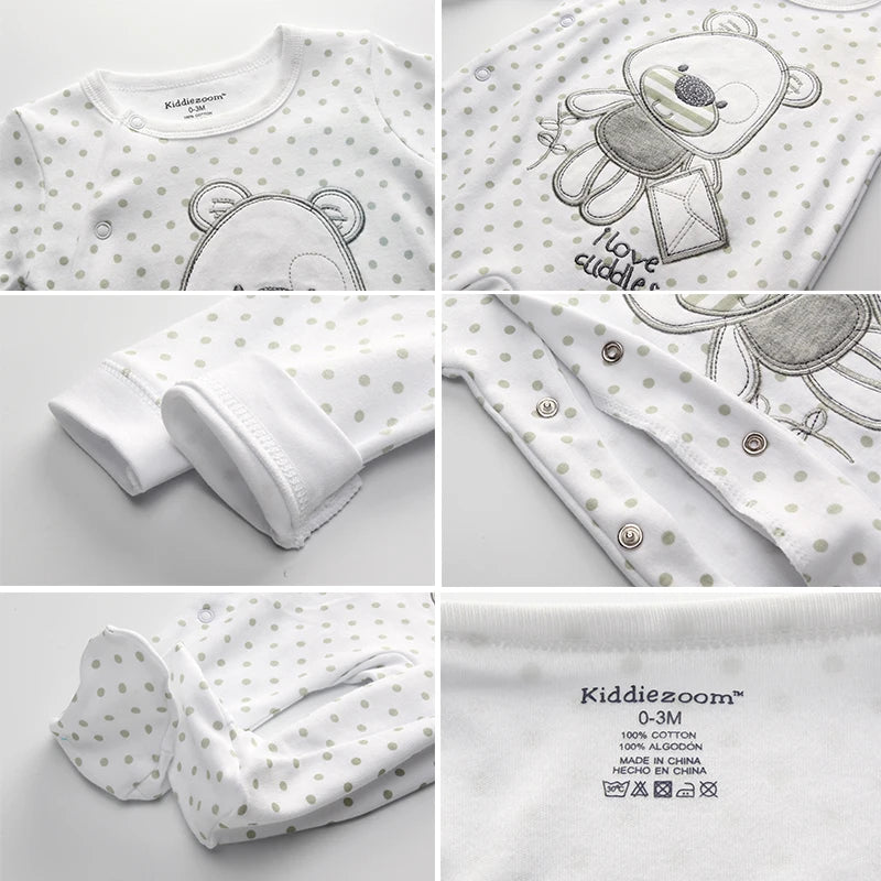 Newborn Pajamas 1/2Pcs Baby Girl Romper Long Sleeve Infant Sleeper Cartoon Print Toddler Boy Clothes 100% Cotton Bebe Onsies