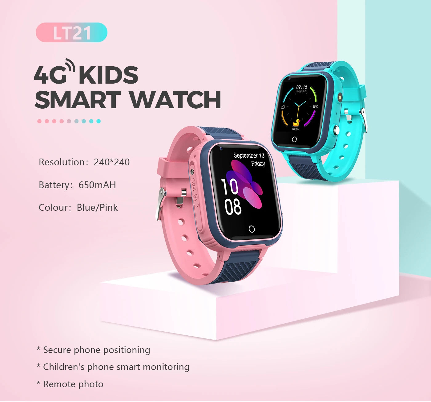 New Smart Watch Kids GPS 4G Wifi  LT21 Tracker Waterproof Smartwatch Kids Video Call Phone Watch Call Back Monitor  Smartwatch