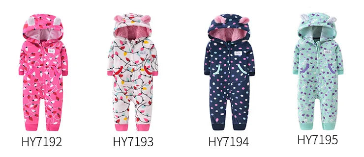 Baby Clothes Warm Toddler Bebe Jumpsuit Spring Outfits Bebe Rompers Hooded Double Zipper Boys Coveral Girls Clothing Fleece Suit