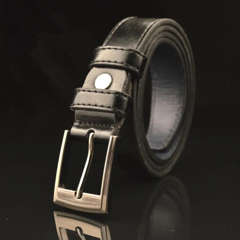 new style High quality Children Leather Belts Luxury design Children's Belt Boys Girls metal Pin Buckle Pants Belts Waistband