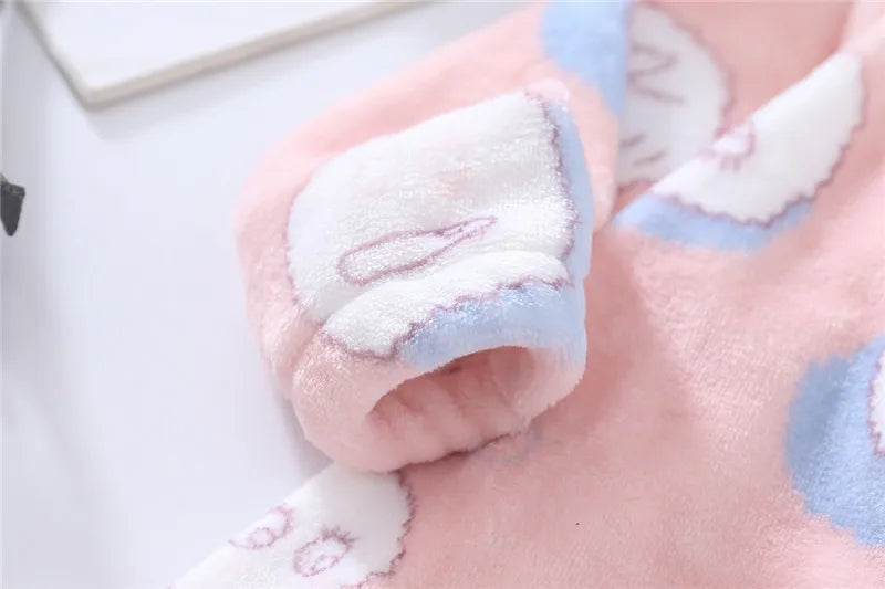 Baby Pajamas For Boys Girls Thick Warm Pajama Autumn Children Flannel Onesies Jumpsuits Winter Kids Cartoon Blanket Sleepwear