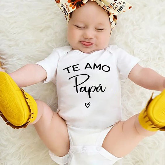 Te amo papá español divertido monos para bebé recién nacido niño niña pantalón corto Casual mono de manga trajes trajes ropa infantil