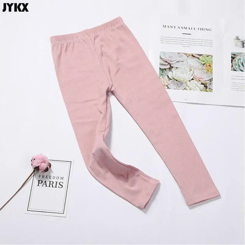 Kids Girl Pants Spring Autumn Candy Color Elastic Pencil Trousers Child Solid Leggings for 2-11Y Children Clothing