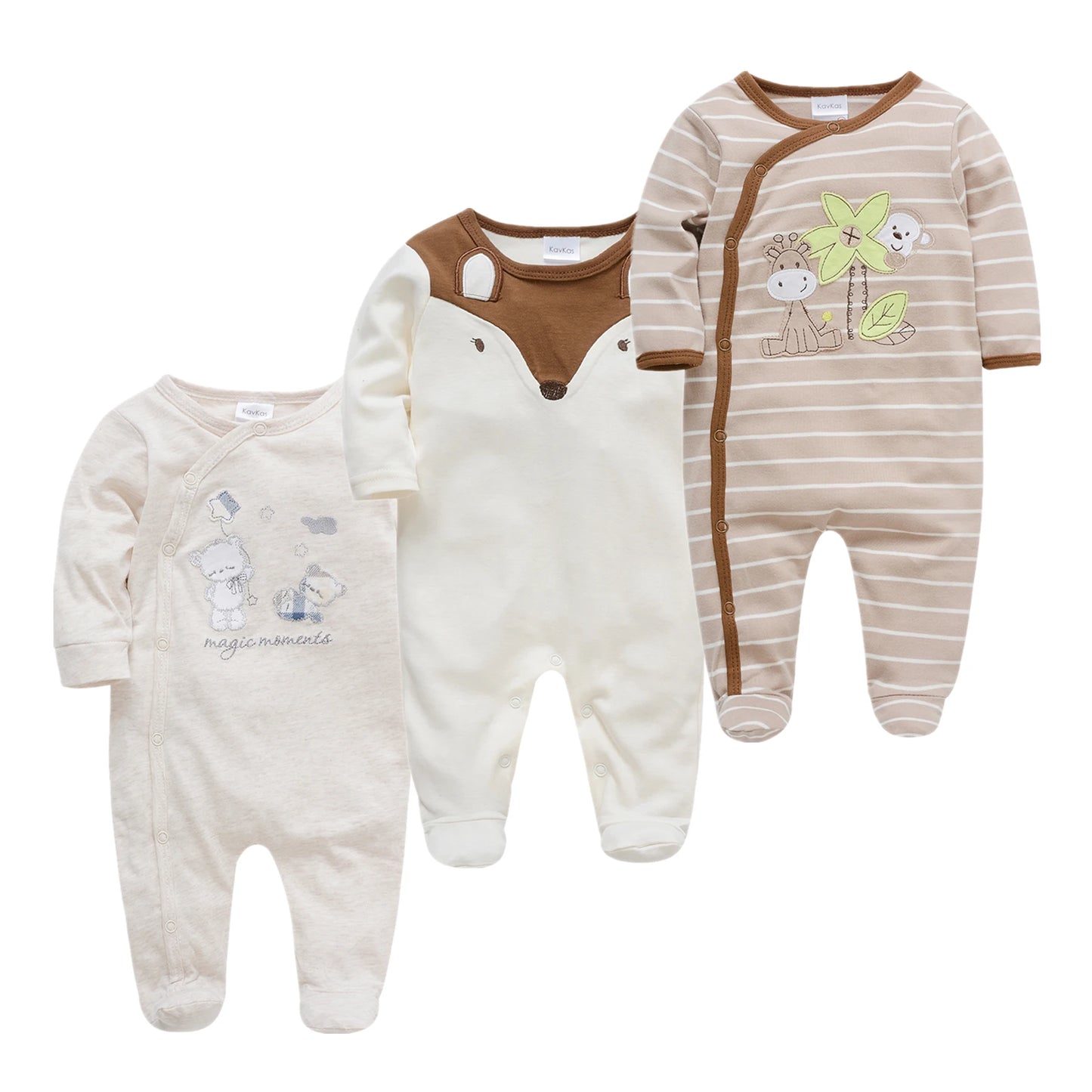 Roupa Bebe De Baby Jumpsuit Newborn 3PCS Cotton Infant Boys Pajamas Spring Cartoon Sleepwear Long Sleeve Girl Pyjamas Home Wear