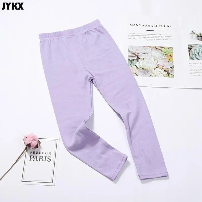 Kids Girl Pants Spring Autumn Candy Color Elastic Pencil Trousers Child Solid Leggings for 2-11Y Children Clothing