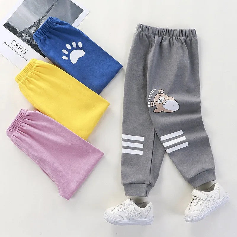 Nuevos pantalones de algodón para niños, pantalones casuales para niños, pantalones largos para niñas pequeñas, pantalones deportivos para otoño y primavera, ropa para bebés