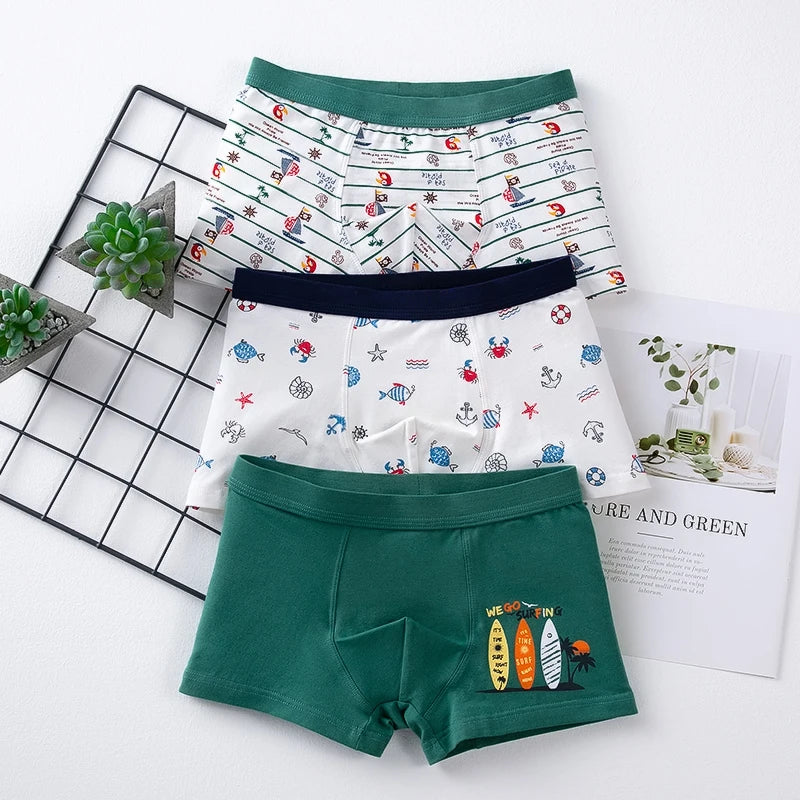 3Pcs/lot High Quality Boy Kids Underwear Boxer Cotton Children Cartoon Underpants Toddler Baby Panties Briefs Shorts Boys 4-16Y