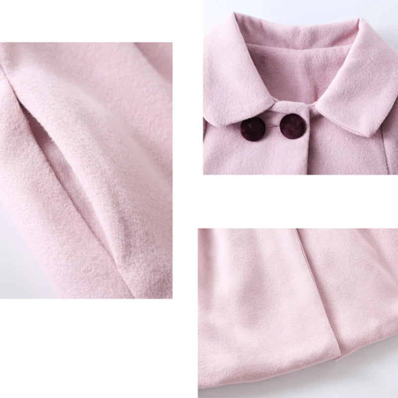 Children Jacket for Girls Winter Wool Warm Overcoat Fashion Girls Clothes Kids Outerwear Autumn Girls Coat 4 6 8 10 12 13 Years