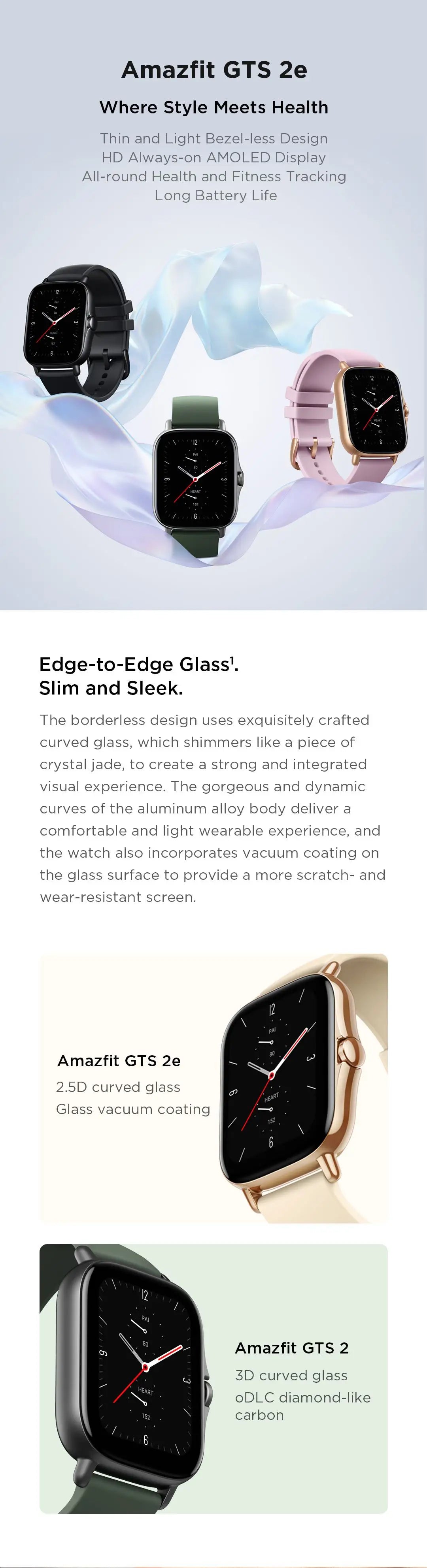 Refurbished Amazfit GTS 2e Alexa Built-in Smartwatch 5 ATM Long Battery Life 24H 90 Sports Modes Smart Watch for Android iOS