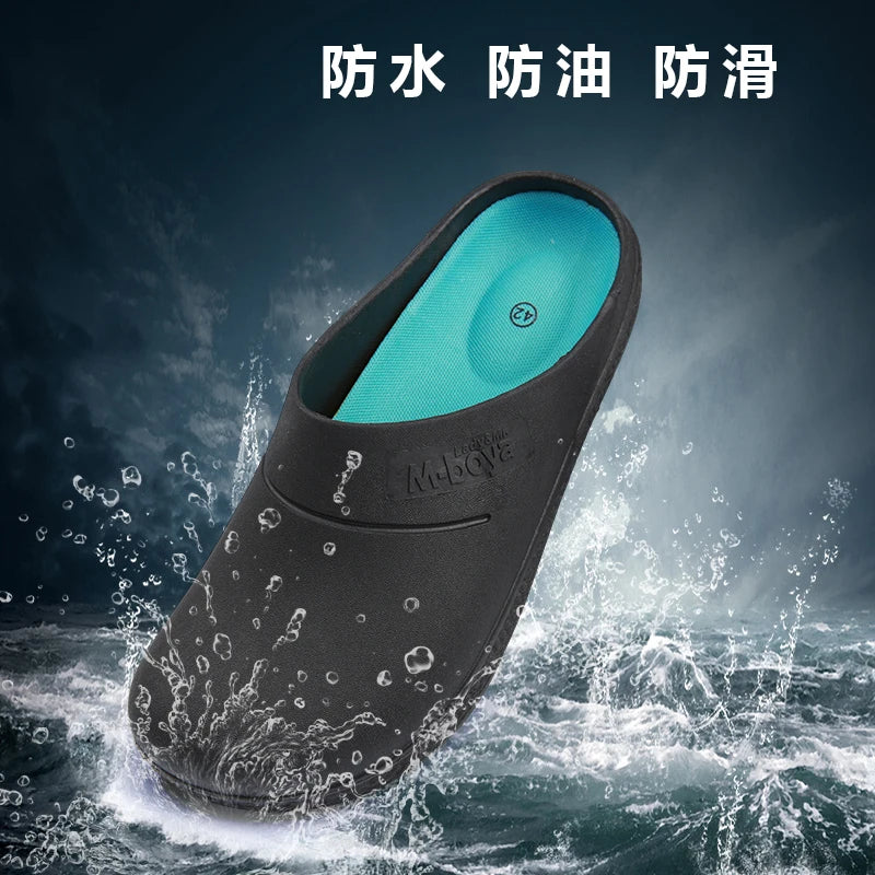 New EVA Unisex Chef Shoes Waterproof Oil-proof Kitchen Work Cook Footwear Non-slip Hotel Restaurant Men Slippers