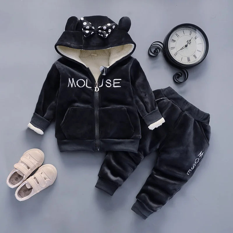 Toddler Girls Clothes Suit 2023 Autumn Winter Kids Costume Hoodie Top+Pant 2pcs Outfit Children Clothing For Boys Sets 1-4 Years