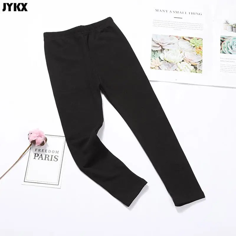 Kids Girl Pants Spring Autumn Candy Color Elastic Pencil Trousers Child Solid Leggings for 2-11Y Children Clothing